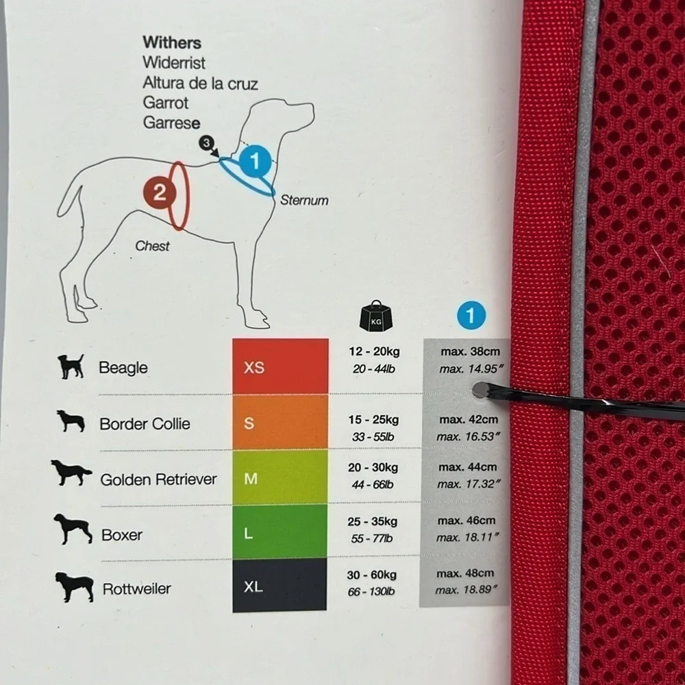 Curli Belka‎ Comfort Dog Harness Adjustable Step-in Choke-Free Reflective Red M